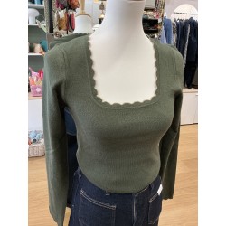 T-shirt maille kaki