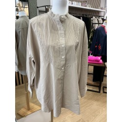 Blouse col Mao beige
