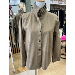 Surchemise col victorien camel