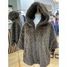 Cape fourrure tricot choco