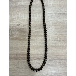 Sautoir perles cœur choco