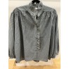 Chemise vichy col volant bleu