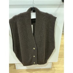 Gilet sans manches maille choco