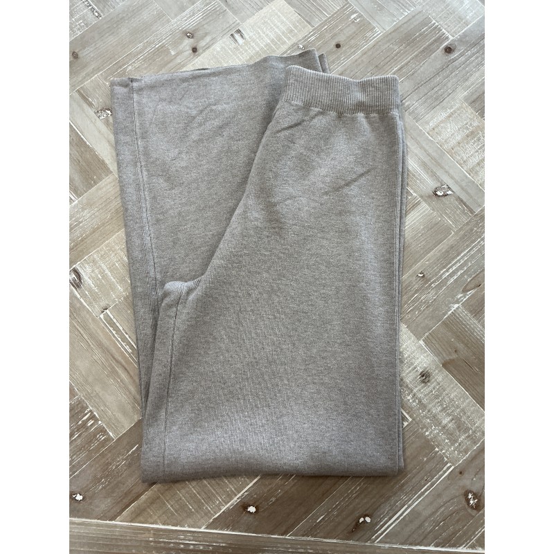 Pantalon large jersey taupe