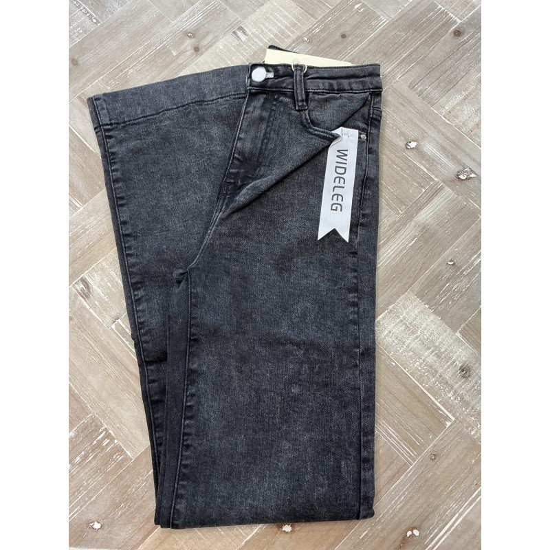 Jeans long large noir délavé Original