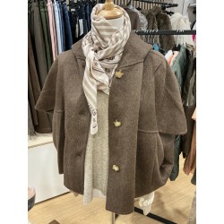 Cape en laine choco
