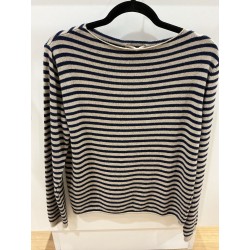 Pull rayée marine et camel