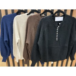 Pull col rond boutons