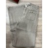 Jeans long large bouton doré beige