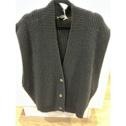 Gilet sans manches maille noir