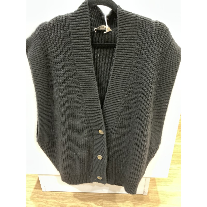 Gilet sans manches maille noir