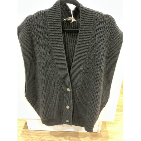Gilet sans manches maille noir