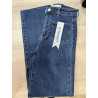 Jeans droit 7/8 poches plaquées bleu foncé
