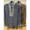 Blouse rayée col victorien