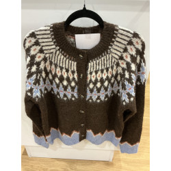 Gilet Courchevel choco et bleu ciel