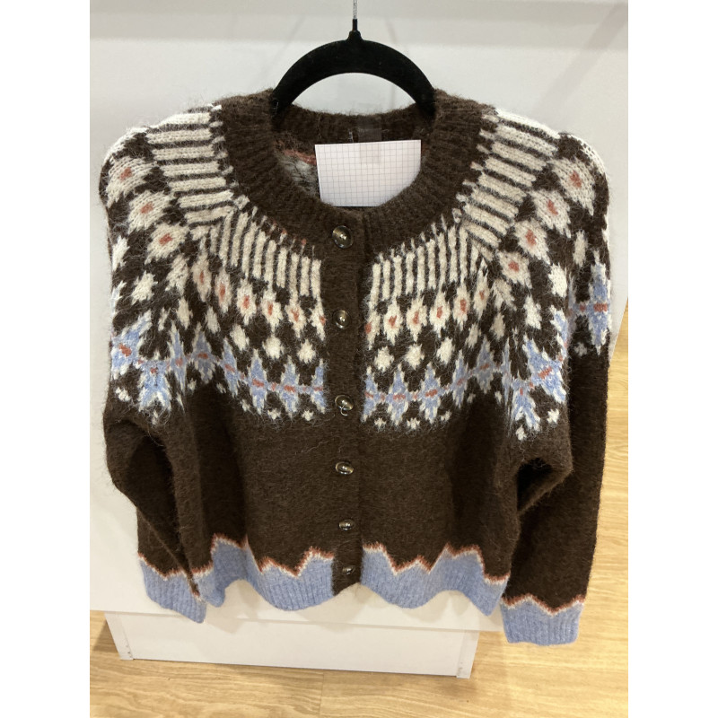 Gilet Courchevel choco et bleu ciel