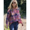 Blouse carreaux marine et rose