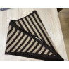 Foulard triangle rayé choco et camel