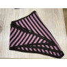 foulard triangle rayé choco et rose