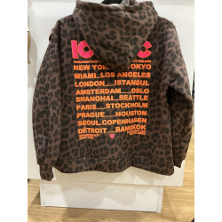 Sweat à capuche leopard choco ICONIC