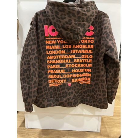 Sweat à capuche leopard choco ICONIC