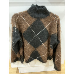 Pull losange noir et choco