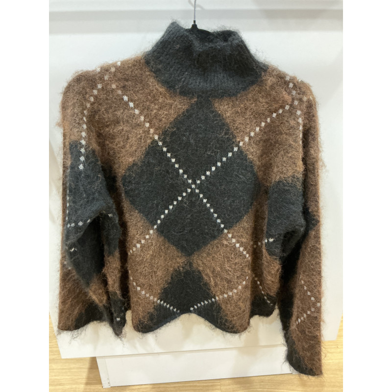 Pull losange noir et choco