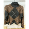 Pull losange noir et choco