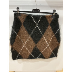 jupe coupe losange noir et choco