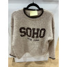 Pull SOHO beige et choco