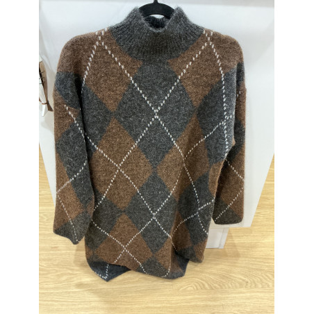 Robe losange gris et choco