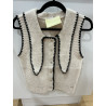 gilet beige et noir