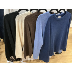 Pull col rond alpaga manches longues