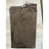 Jeans large choco perles dorés