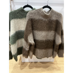 Pull cocooning rayé