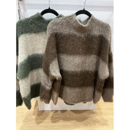 Pull cocooning rayé