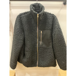 veste moumoute noir fermeture doré