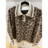 Pull col polo léopard