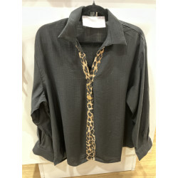 Chemise noir et léopard