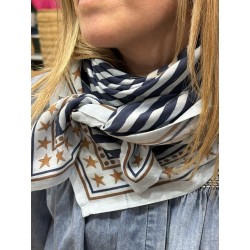 Foulard rayé Riviera bleu