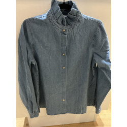 Chemise en jeans col victorien