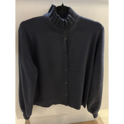 Gilet pull col victorien marine