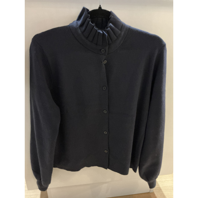 Gilet pull col victorien marine