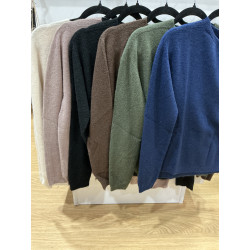 Pull col rond alpaga manches longues