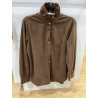Chemise velours col victorien choco