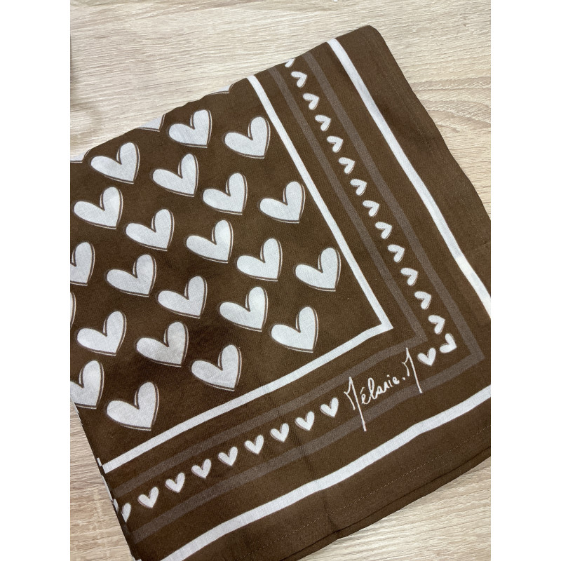 Foulard Coeurs camel Melanie M
