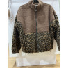 Veste moumoute choco et leopard