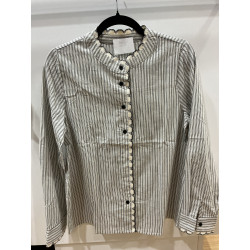 Chemise rayée blanc et noir croquet