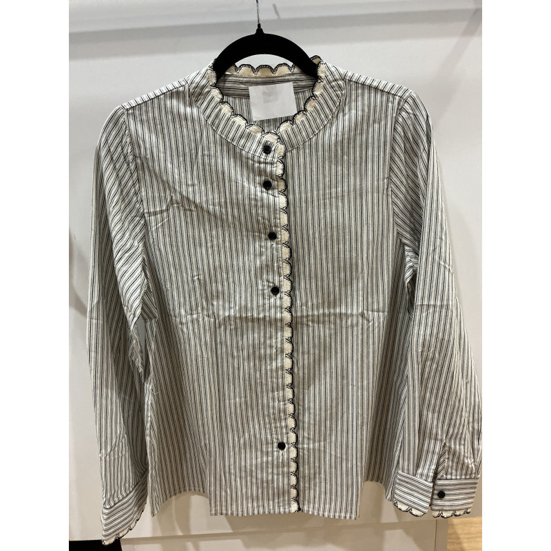 Chemise rayée blanc et noir croquet