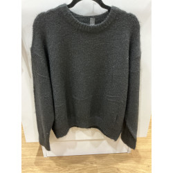 Pull col rond noir